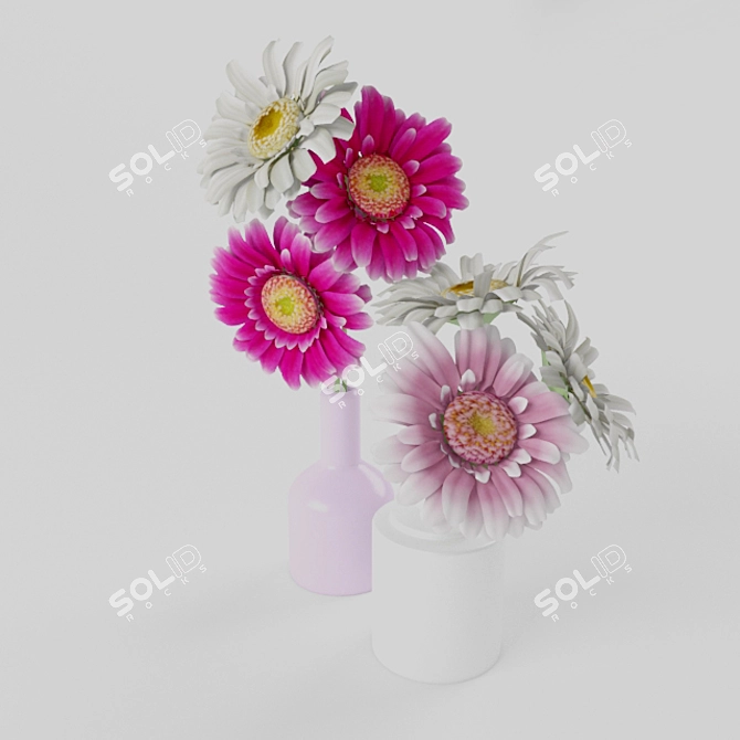 Dazzling Gerbera Bouquet 3D model image 1