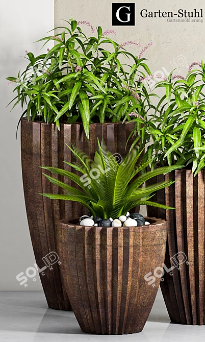 Vintage-inspired Planter Set 3D model image 2