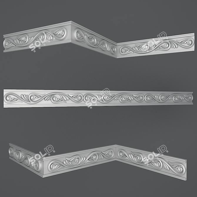 Elegant Decorative Plates and Friezes 3D model image 3