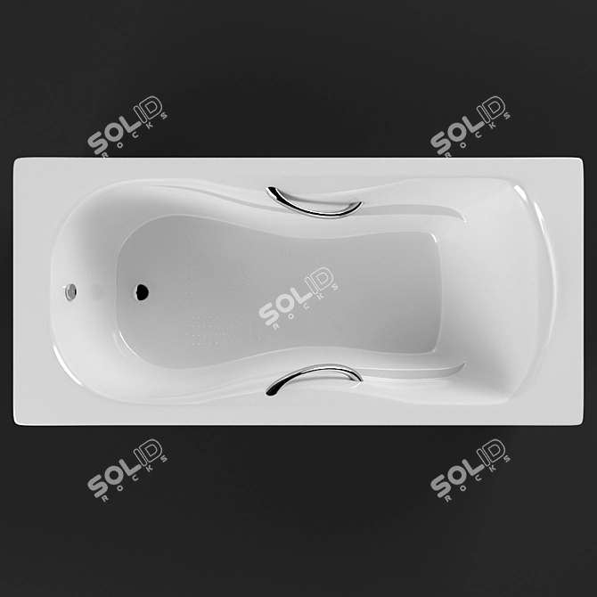 Roca Haiti: Authentic Cast Iron Bath 3D model image 2