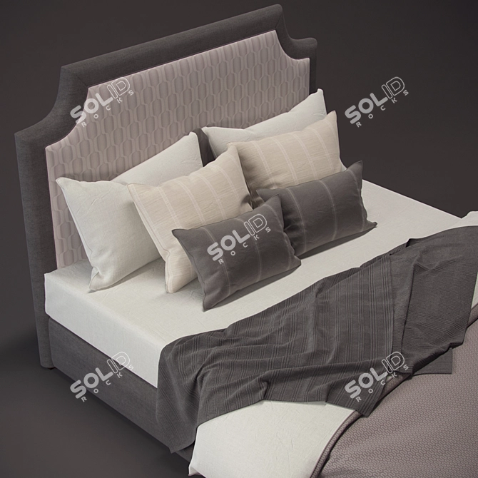 Contemporary Fabric Bedframe - 3D Model 3D model image 3
