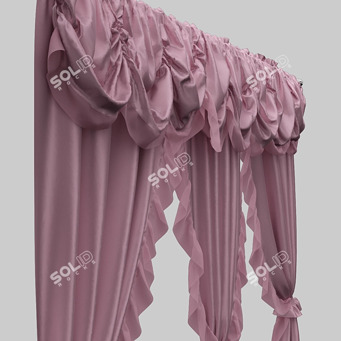 Title: Quick-Fit Lightweight Curtains 3D model image 2