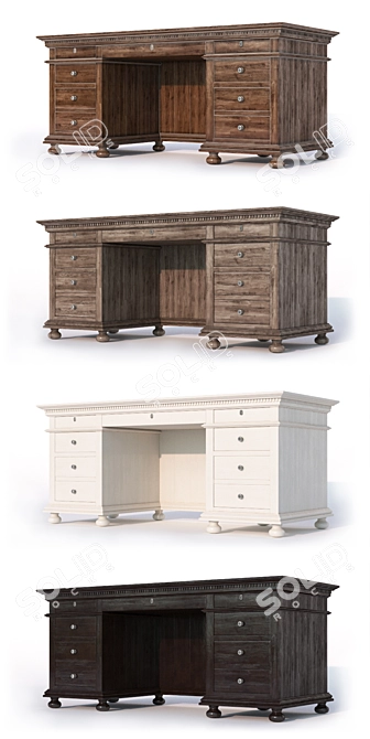 Stylish St. James 76 Desk 3D model image 2