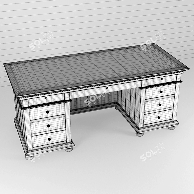 Stylish St. James 76 Desk 3D model image 3