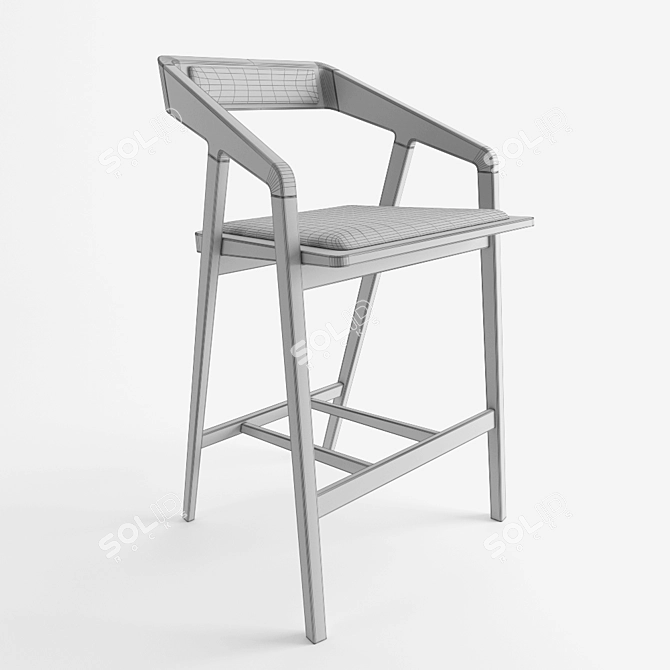 Sleek Katakana Stool - 930mm Height 3D model image 3