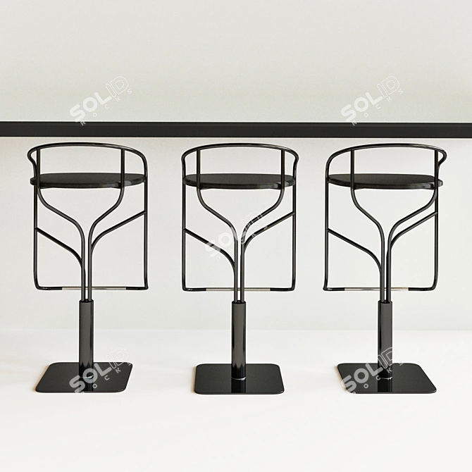 Ike Bar Stool: Sleek Design, Desalto Collection 3D model image 2