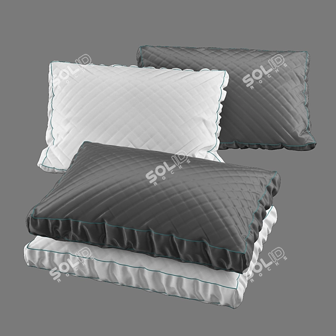 Cozy Comfort Pillows Set 3D model image 1