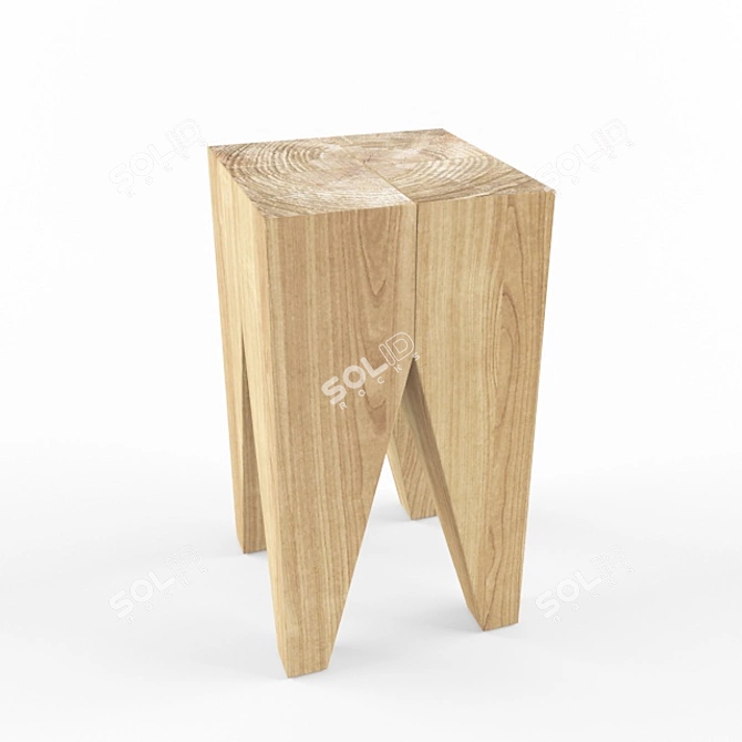 Rustic Mini Log Table 3D model image 1