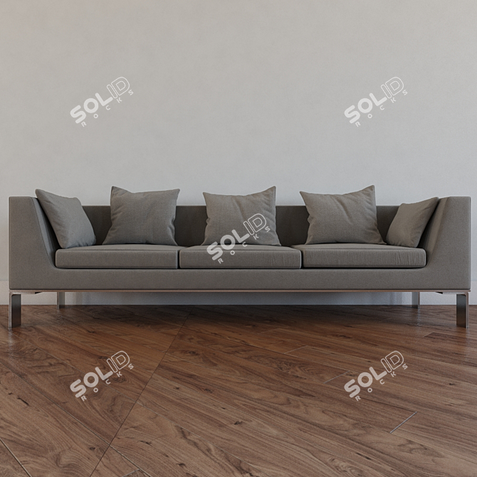 Sleek White Ultra Sofa 3D model image 1