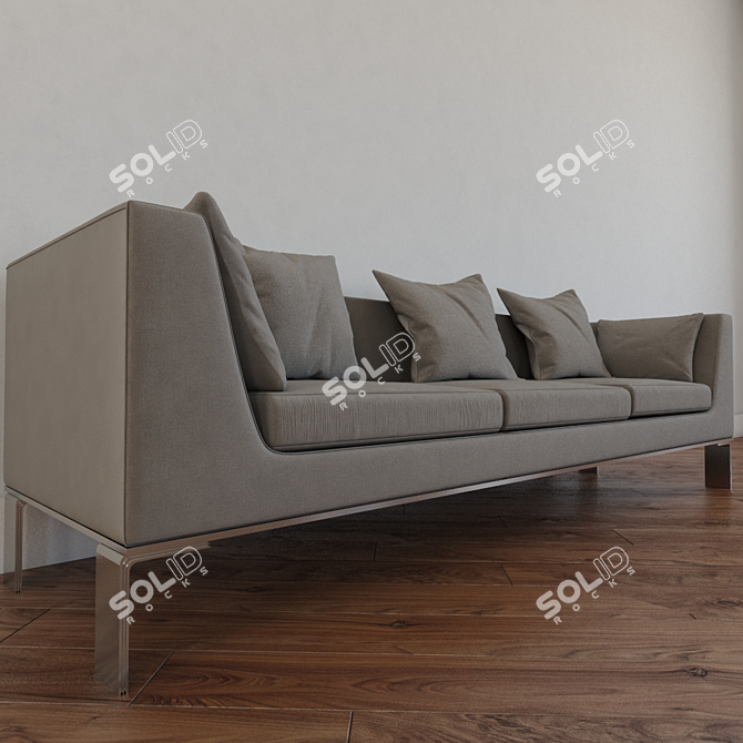 Sleek White Ultra Sofa 3D model image 2