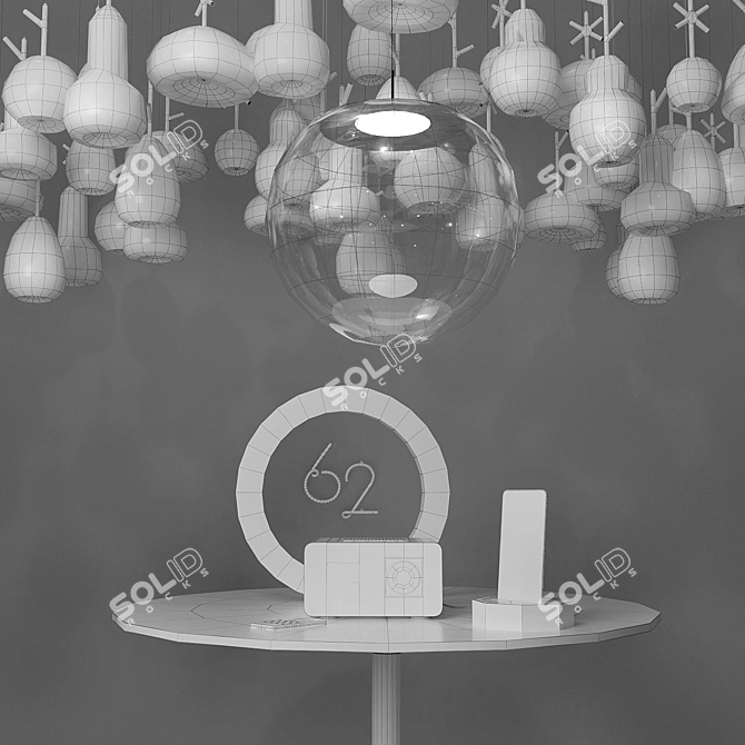 Versatile Set: UKW Radio, Meizu MX4, LED Clock, NEO\KRAFT Lamp, Growing Vases, Table STYL 3D model image 3