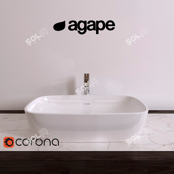 Title: Sleek Acer Washbasin 3D model image 1