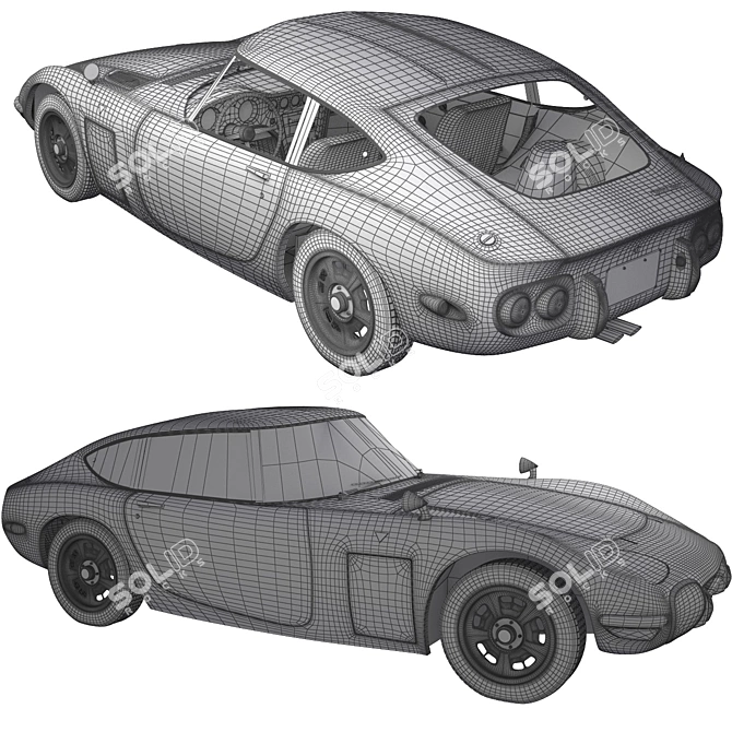 Sleek Toyota 2000GT Model 3D model image 3