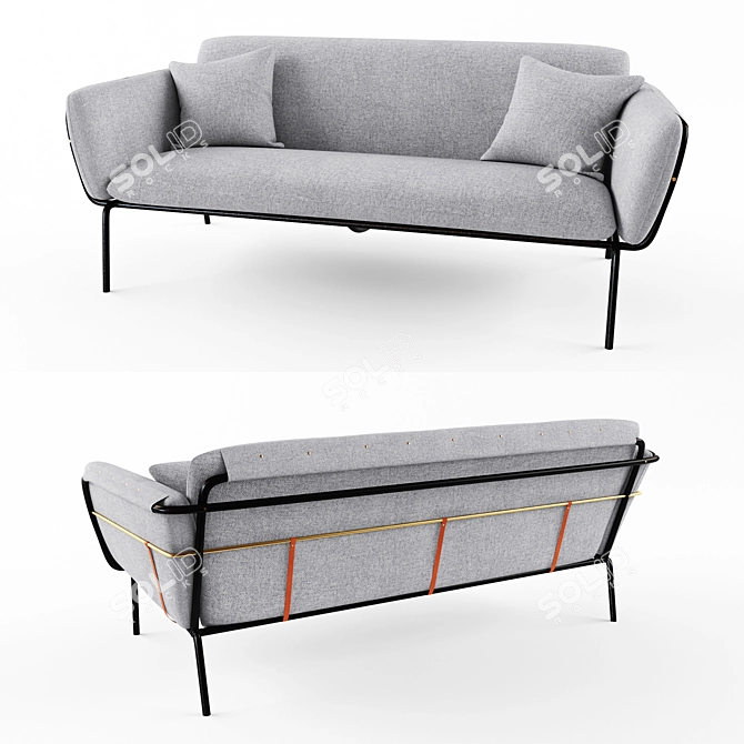 Luxurious Valet Love Seat - Stellar Works 3D model image 1