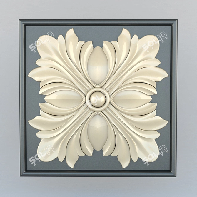 Elegant Rosette for Décor 3D model image 2