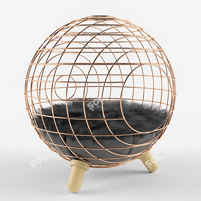 Regal Retreat: Designer Cat Bed 3D model image 1