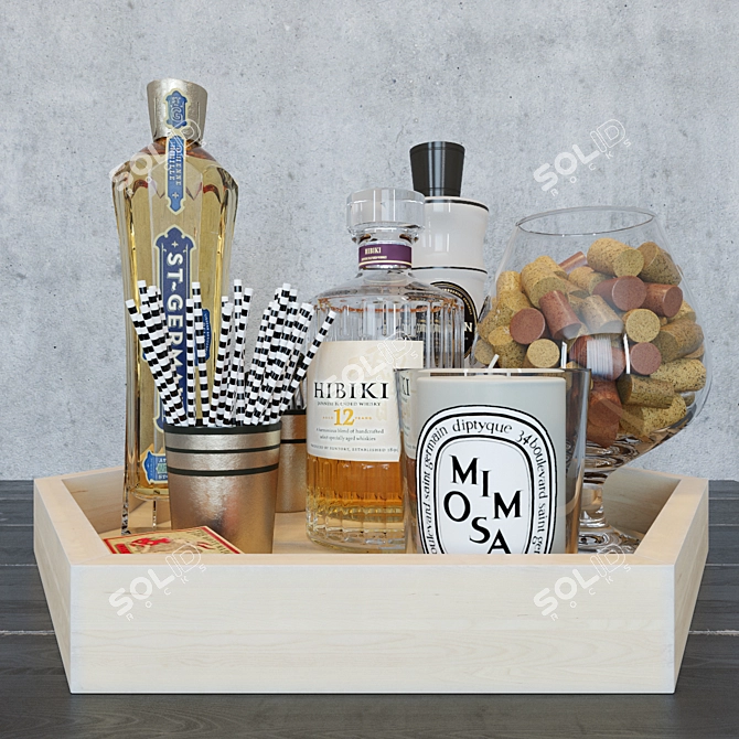 Stylish Serving Tray: Cheers! 3D model image 1