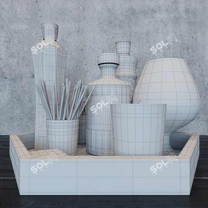 Stylish Serving Tray: Cheers! 3D model image 2