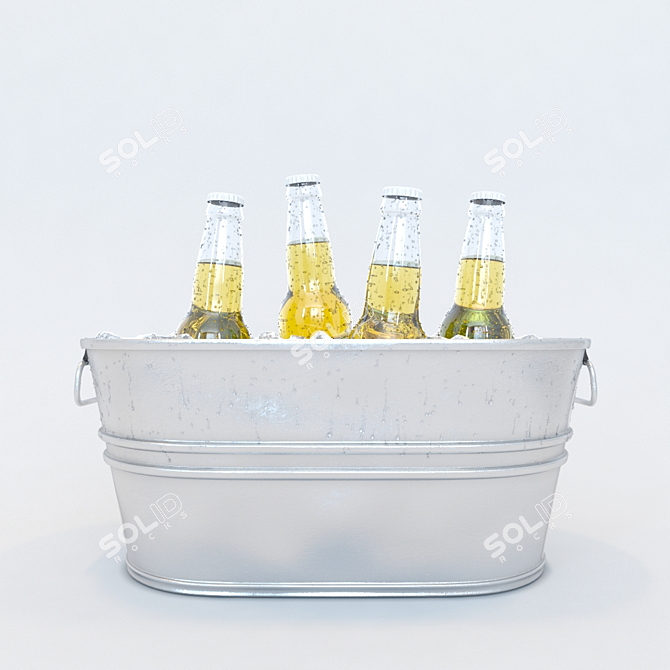 Ice Cold Beer Bucket 3D model image 2