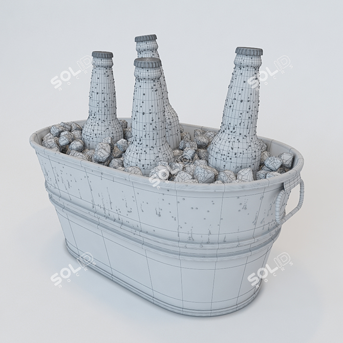 Ice Cold Beer Bucket 3D model image 3