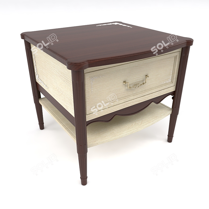 Modern Nightstand with Drawer 3D model image 1