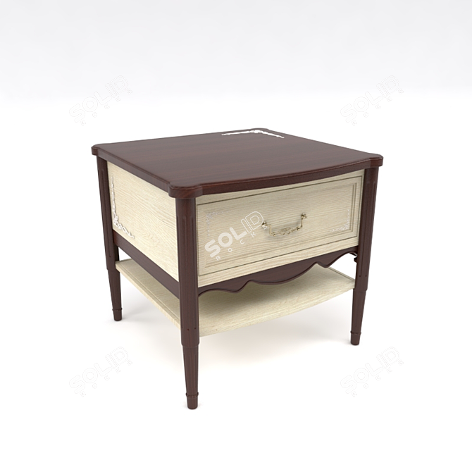 Modern Nightstand with Drawer 3D model image 2