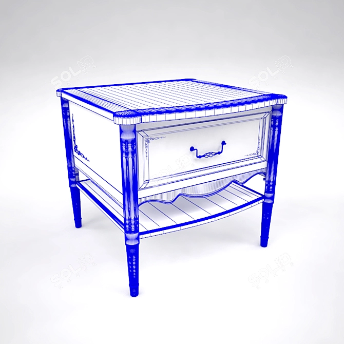 Modern Nightstand with Drawer 3D model image 3