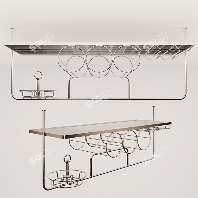 Suspended Kessebohmer Bar Shelf 3D model image 1