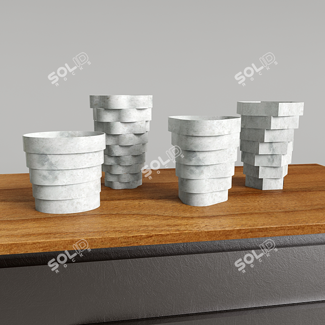 Euclide x Little Gerla: Stunning Marble Vases 3D model image 2