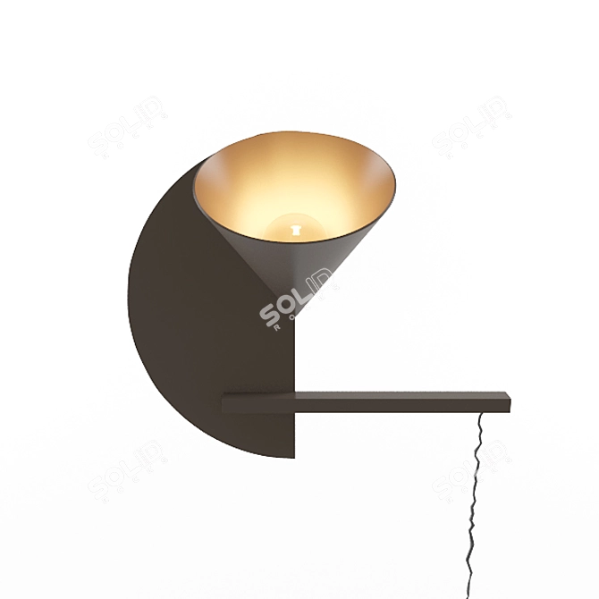 Elegant Cirkel Wall Light 3D model image 1