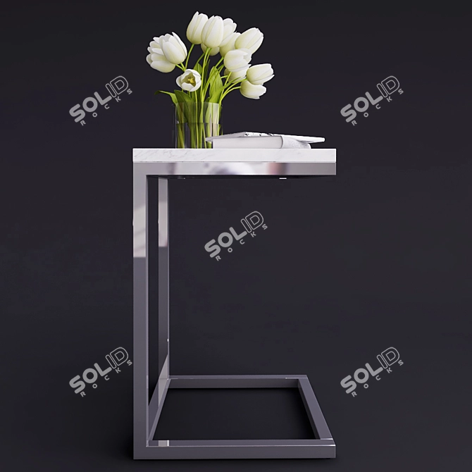 Elegant Bryn Marble C Table 3D model image 1