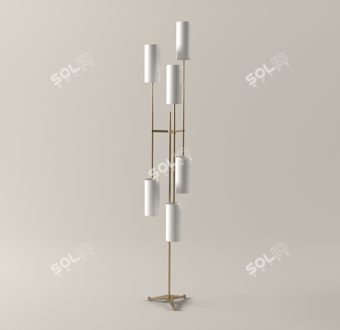 Elegant Pugil Floor Lamp 3D model image 1