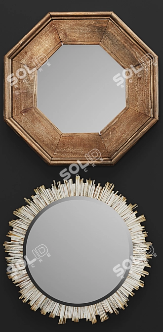 Reflective Elegance: Set of Stunning Mirrors 3D model image 2