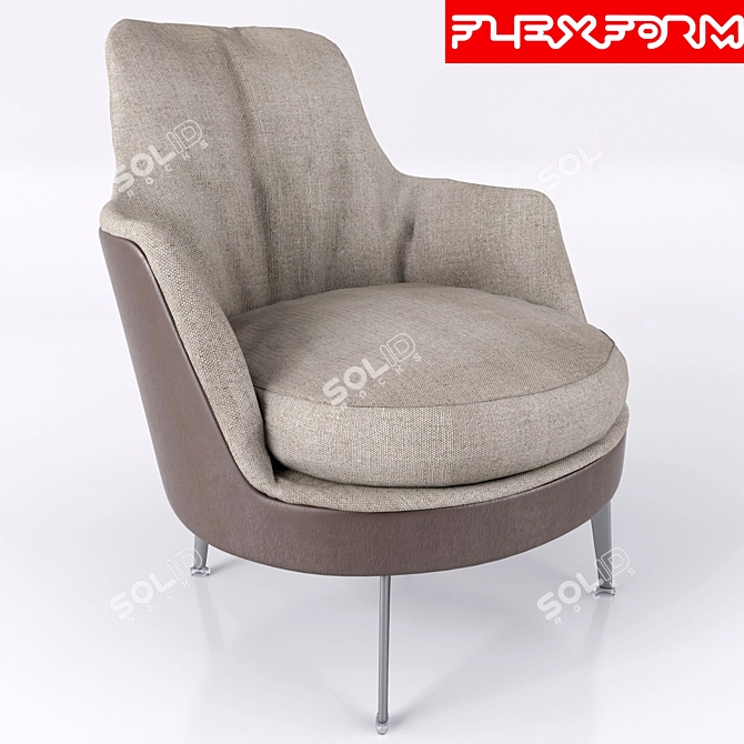 Flexform Guscio Soft: Elegant and Versatile Armchair 3D model image 1