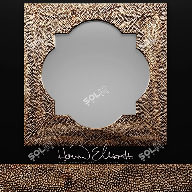 Raymus Hammered Silver Mirror 3D model image 1