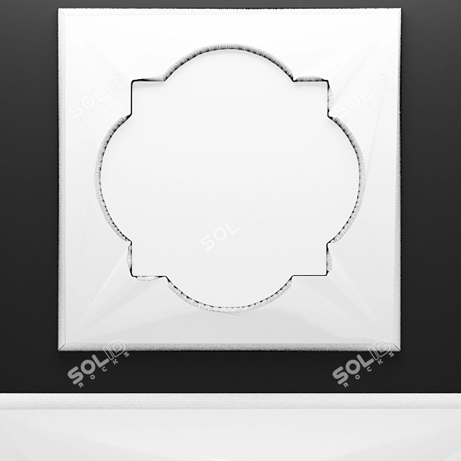 Raymus Hammered Silver Mirror 3D model image 3