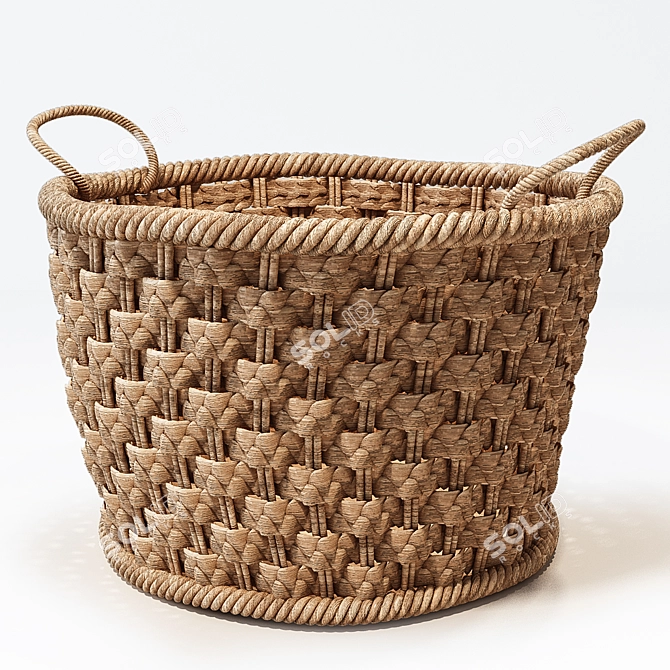 Versatile Wicker Basket - Handcrafted and Functional 3D model image 1
