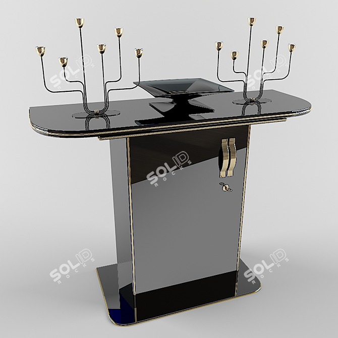 Black & Gold Console Set: Elegant Decor 3D model image 1