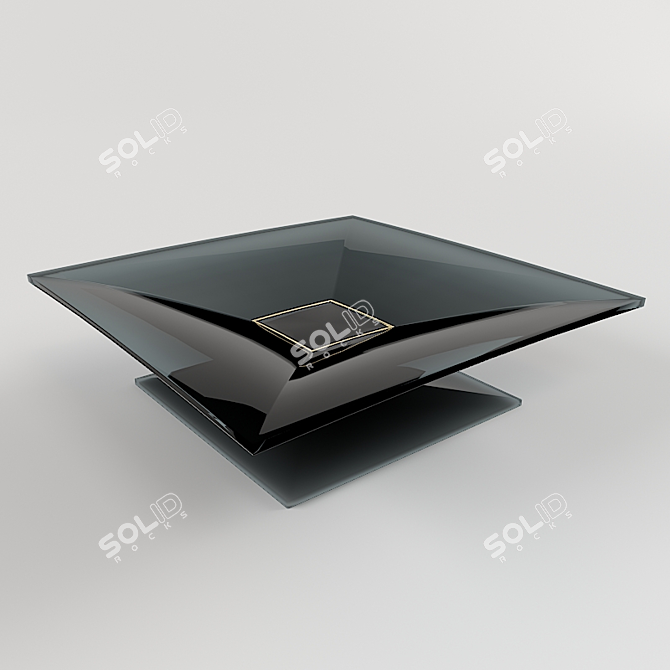 Black & Gold Console Set: Elegant Decor 3D model image 3