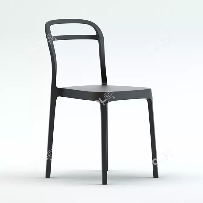 Sleek Tugo Black Chair 3D model image 1