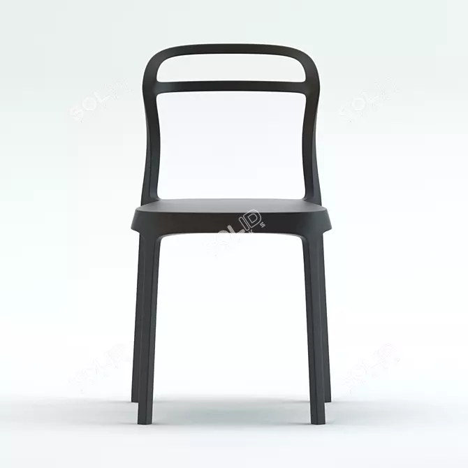 Sleek Tugo Black Chair 3D model image 2