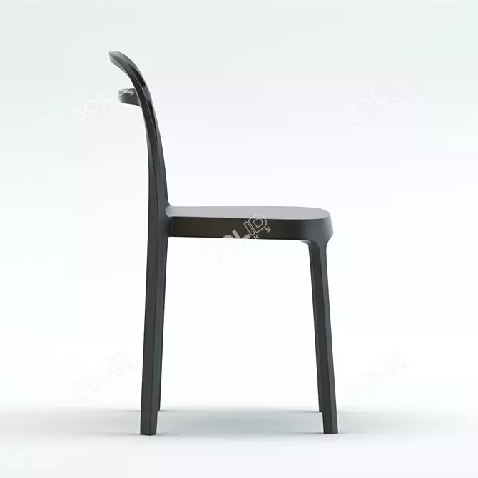 Sleek Tugo Black Chair 3D model image 3