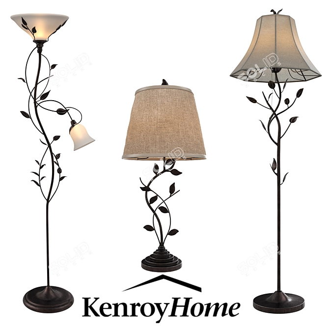 Kenroy Home Ashlen Bronze Table Lamp 3D model image 1