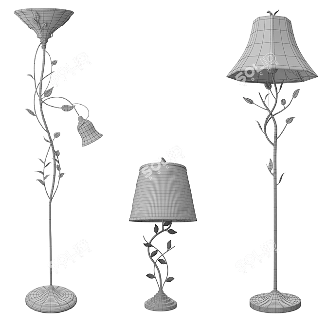 Kenroy Home Ashlen Bronze Table Lamp 3D model image 2