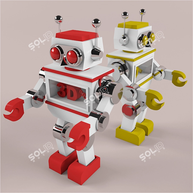 Playful Robot Toy | OBJ Format 3D model image 1