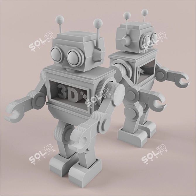 Playful Robot Toy | OBJ Format 3D model image 2