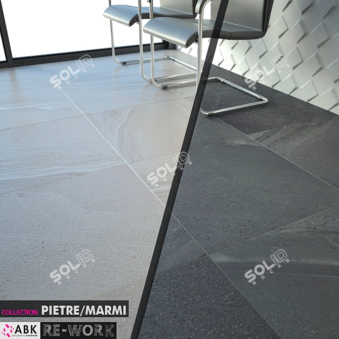 ABK COLLECTION PIETRE MARMI RE-WORK - Black Silver Set 3D model image 2