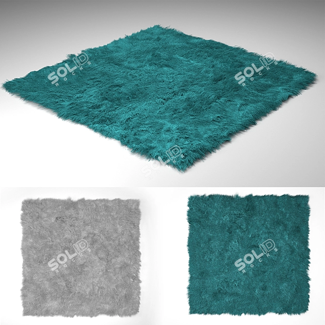 Puffy Plush Rug: Modern, Soft, and Stylish 3D model image 2