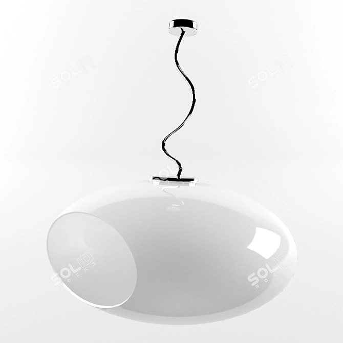 Modern Glass Oval Pendant 3D model image 1