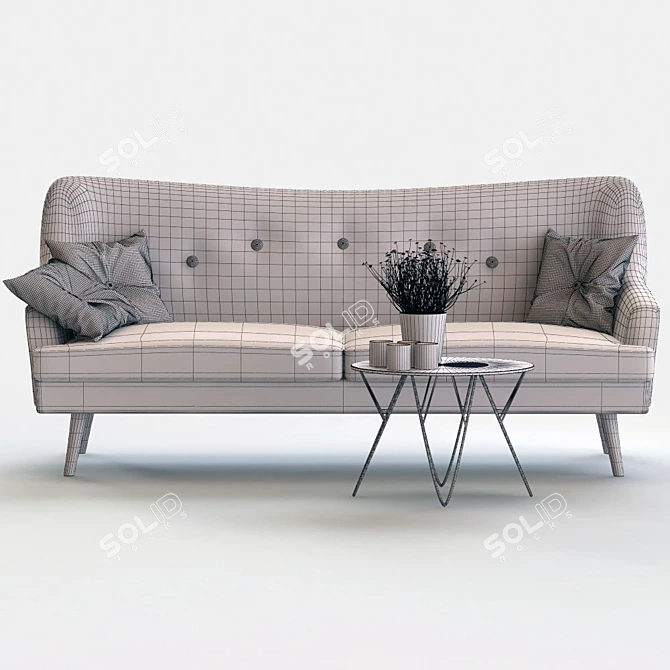 Regina Sofa & Prunus Table: Elegant & Functional Furnishings 3D model image 3